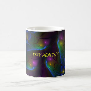 Farbige Leuchtende Abstrakte Moderne Fraktal-Kunst Kaffeetasse