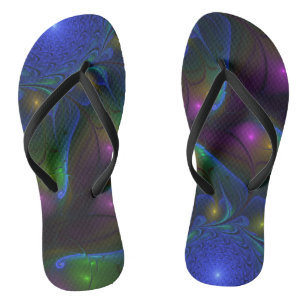 Farbige Leuchtende Abstrakte Moderne Trippy-Frakta Flip Flops