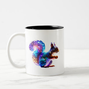 Farbige, leuchtende Eichhörnchen Kunst Zweifarbige Tasse