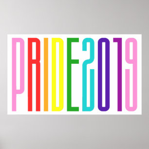 Farbige LGBT-Regenbogenfarben Gay Pride 2019 Poster