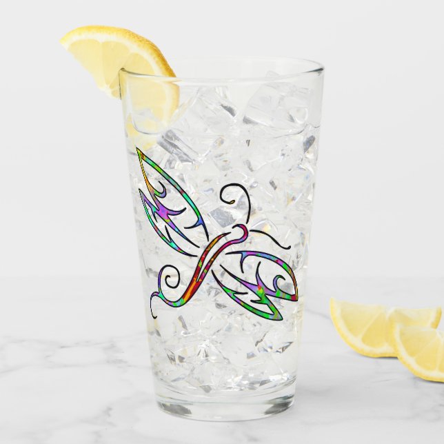 Farbige Libelle Glas (Vorderseite Ice)