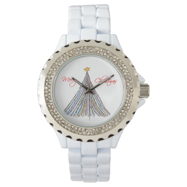 Farbige Lichter Weihnachtsschau Armbanduhr (Vorderseite)