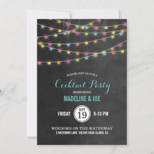 Farbige Lichterkette Cocktailparty-Einladung Einladung