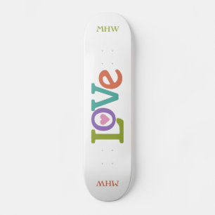 Farbige Liebe für benutzerdefinierte Monogramm-Ska Skateboard