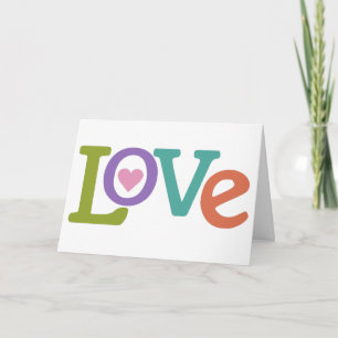 Farbige Liebe Grußkarte Karte