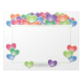 Farbige Liebe Herzblasen Rahmen Notizblock