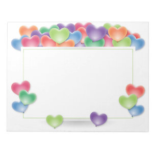 Farbige Liebe Herzblasen Rahmen Notizblock