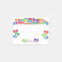 Farbige Liebe Herzblasen Rahmen Post-it Klebezettel