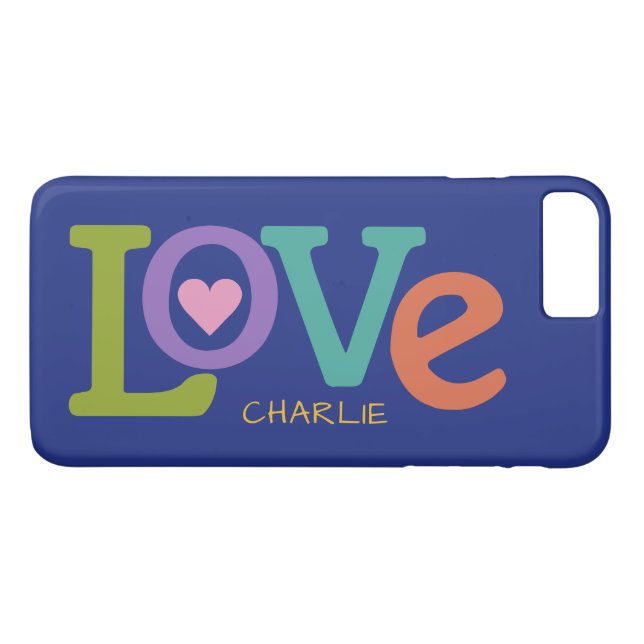 Farbige Liebe individuelle Name Gehäuse Case-Mate iPhone Hülle (Rückseite (Horizontal))