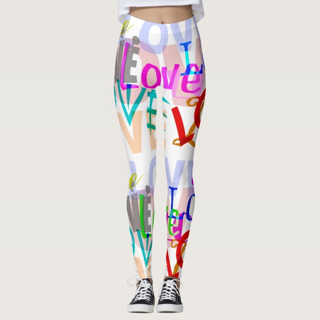 Farbige LIEBE Leggings (Vorderseite)