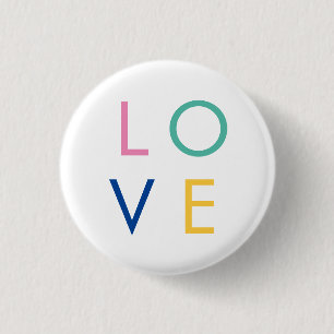 FARBIGE Liebes-Valentinstag-Typografie Button