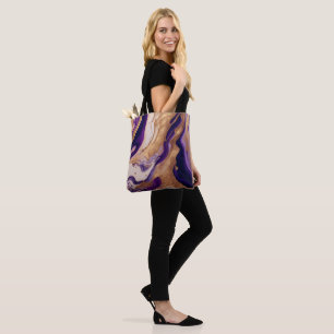 Farbige Lila Gelbe Goldfarbene Marmor-Optik-Tasche
