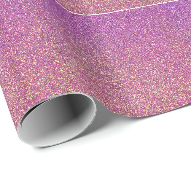 Farbige Lila Glam Imitate Glitzer Geschenkpapier (Rolleneckpunkt)
