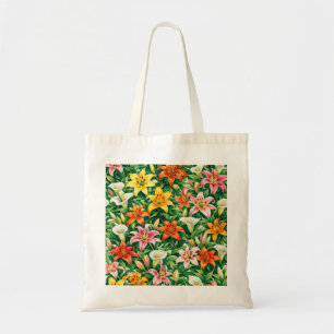 Farbige Lilie und Calla-Lilie Tropisches Floral Tragetasche