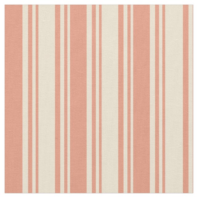 Farbige Lines aus Beige und Dunklem Lachs Stoff (Nahaufnahme)
