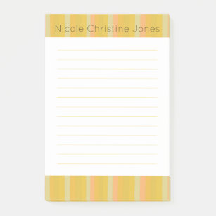 Farbige Linien Streifen Mustard Gold CUSTOM Notepa Post-it Klebezettel