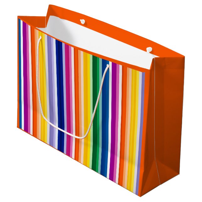 Farbige Linienführung Große Geschenktüte (Vorderseite Schrägansicht)