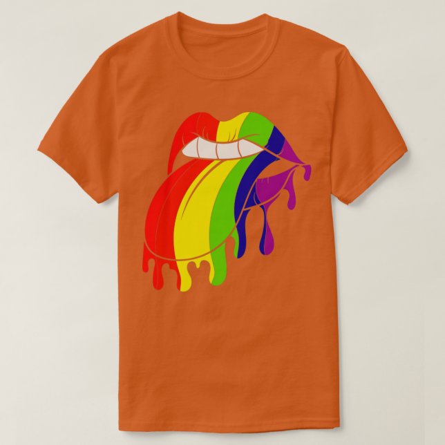 Farbige Lippen LGBT T-Shirt (Design vorne)