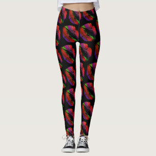 Farbige Lippen Modernes Schwarzes #3 Leggings
