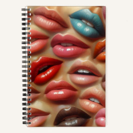 Farbige Lippen Spiralblock Hardcover Notizbuch