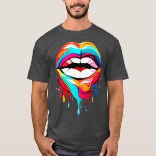 Farbige Lippen T-Shirt