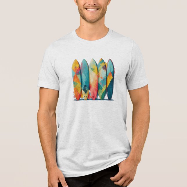 Farbige Longboard-T-Shirt Tri-Blend Shirt (Vorderseite)