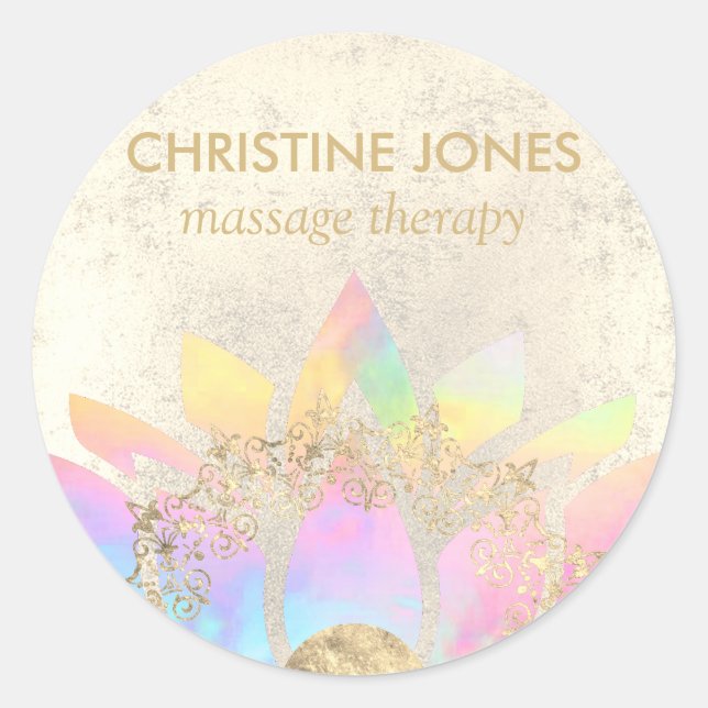 farbige Lotus-Blume Runder Aufkleber (Vorderseite)