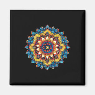 Farbige Lotus Mandala Yoga Meditation Boho Magnet