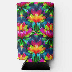 Farbige Lotusblumen Selters Dosenkühler