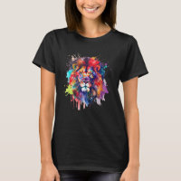 Farbige Löwenkopf Splash Lion Men Women Kid
