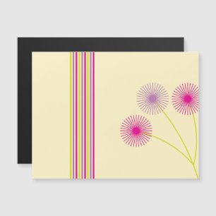 Farbige Löwenzahnblumen, Streifen, Boho-Abstrakt Magneteinladung