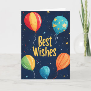 Farbige Luftballons Beste Wünsche Feiertagskarte