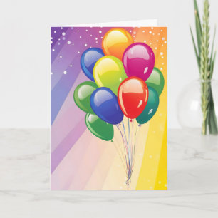 Farbige Luftballons Farben Feiertagskarte