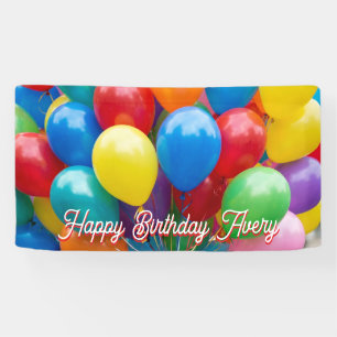Farbige Luftballons Personalisiert Alles Gute zum  Banner