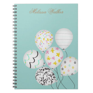 farbige Luftballons süßes Monogramm Notizblock