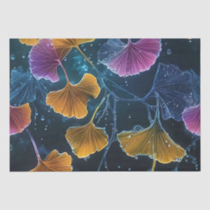 Farbige Luminogram Ginkgo Blätter Decoupage / Seidenpapier
