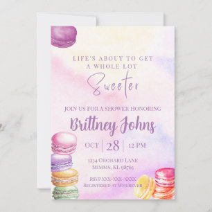 Farbige Macaron-inspirierte Einladung zur Babypart