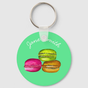 Farbige Macarons Aquarellkunst funktional Schlüsselanhänger