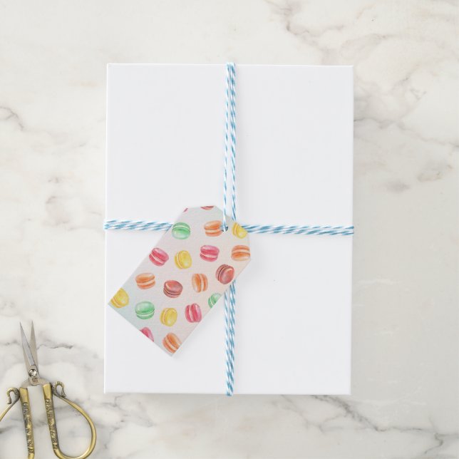 Farbige Macarons Geschenkanhänger (Mit Garn)