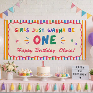 Farbige Mädchen wollen nur ein Regenbogen sein Banner
