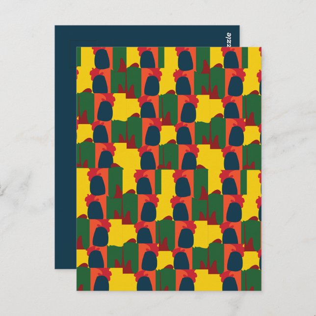 Farbige Malerei Abstrakt Postkarte (Vorne/Hinten)