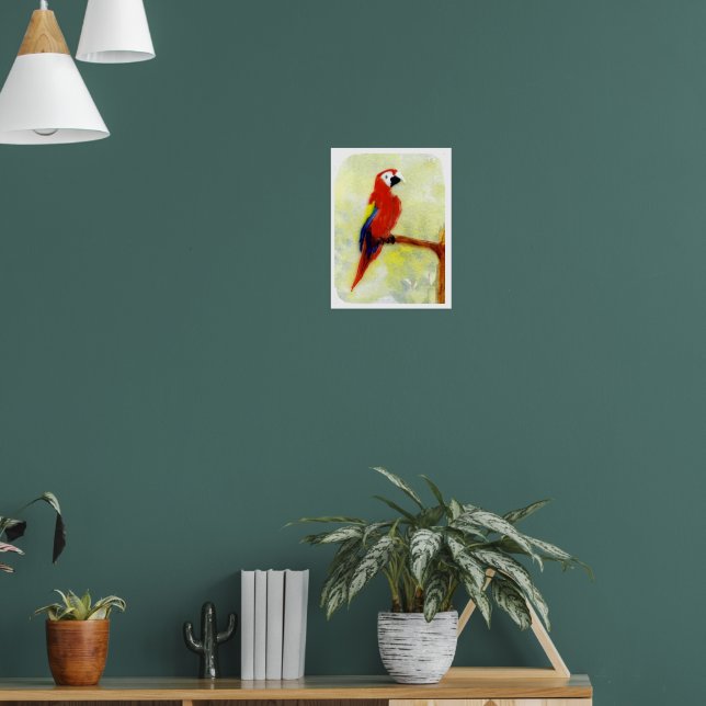 Farbige Malerei Ara Papagei Poster (Wohnzimmer 1)
