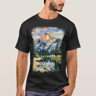 Farbige Malerei des Half Dome im Yosemite-National T-Shirt