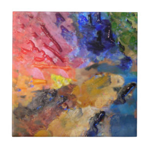 Farbige Malerpalette Fliese