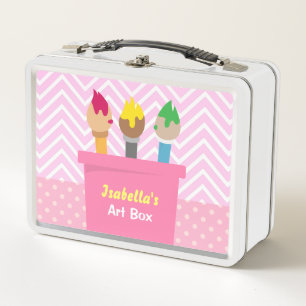 Farbige Malpinsel Künstler Kunstbox Mädchen Name Metall Brotdose