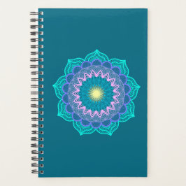 Farbige Mandala auf blauem Hintergrund Planer