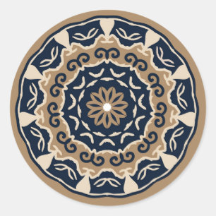 Farbige Mandala-Aufkleber Runder Aufkleber