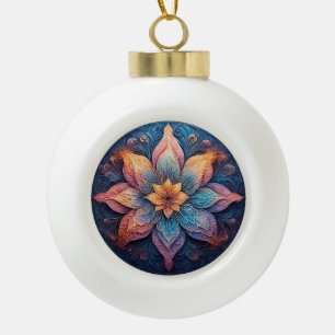 Farbige Mandala-Blumen-Design Keramik Kugel-Ornament