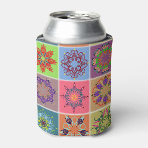 Farbige Mandala-Fliesenmuster – Boho-Geometrie Dosenkühler