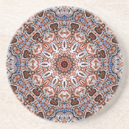 Farbige Mandala in gemischten Grau-Orange-Farben Getränkeuntersetzer